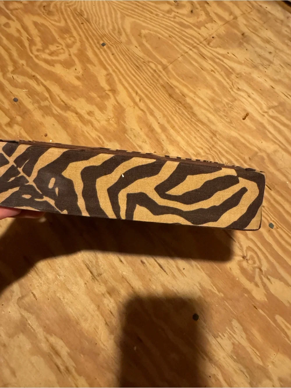 Brown Felt Jewelry Organizer Tray with Zebra Accent